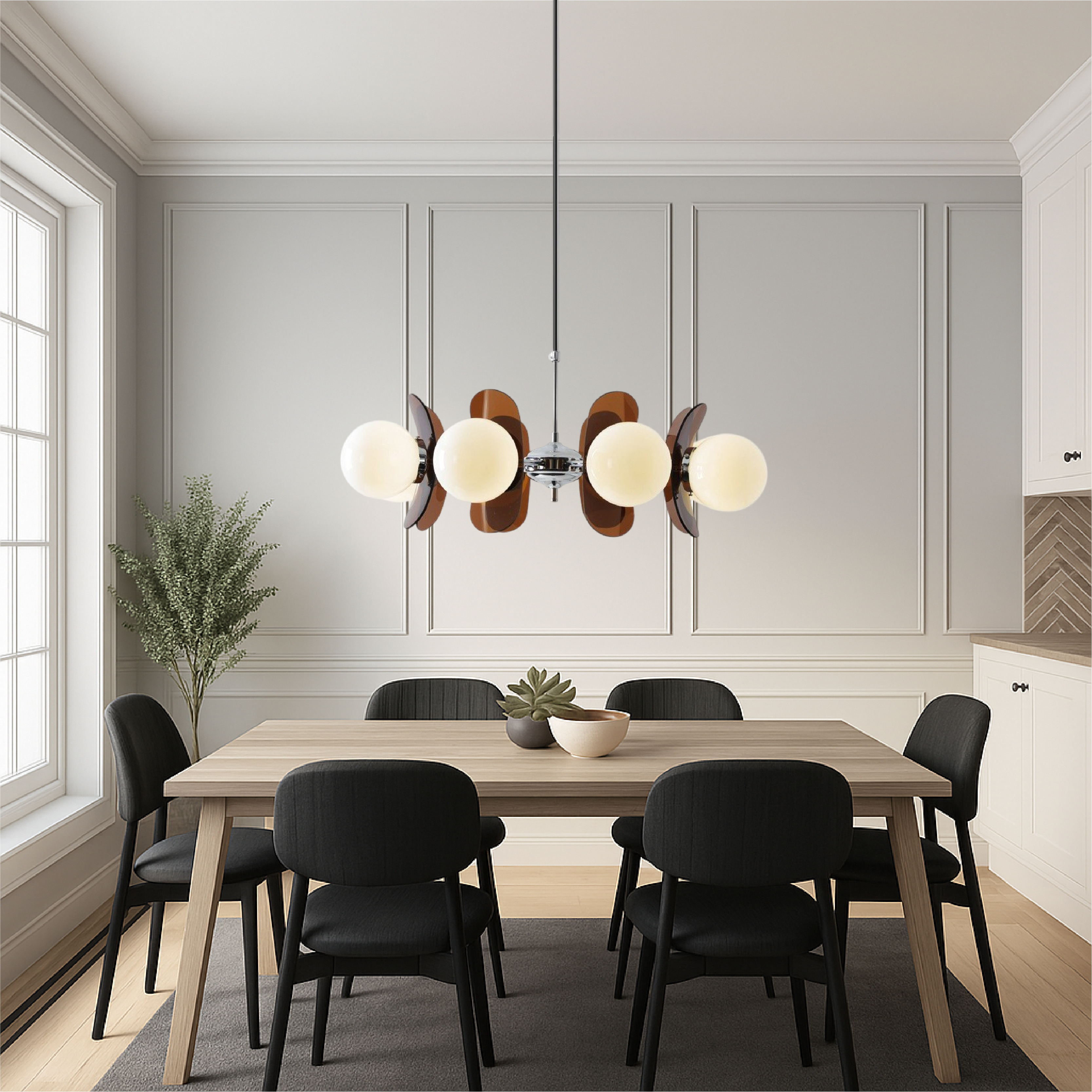 5-Head Bauhaus Chandelier