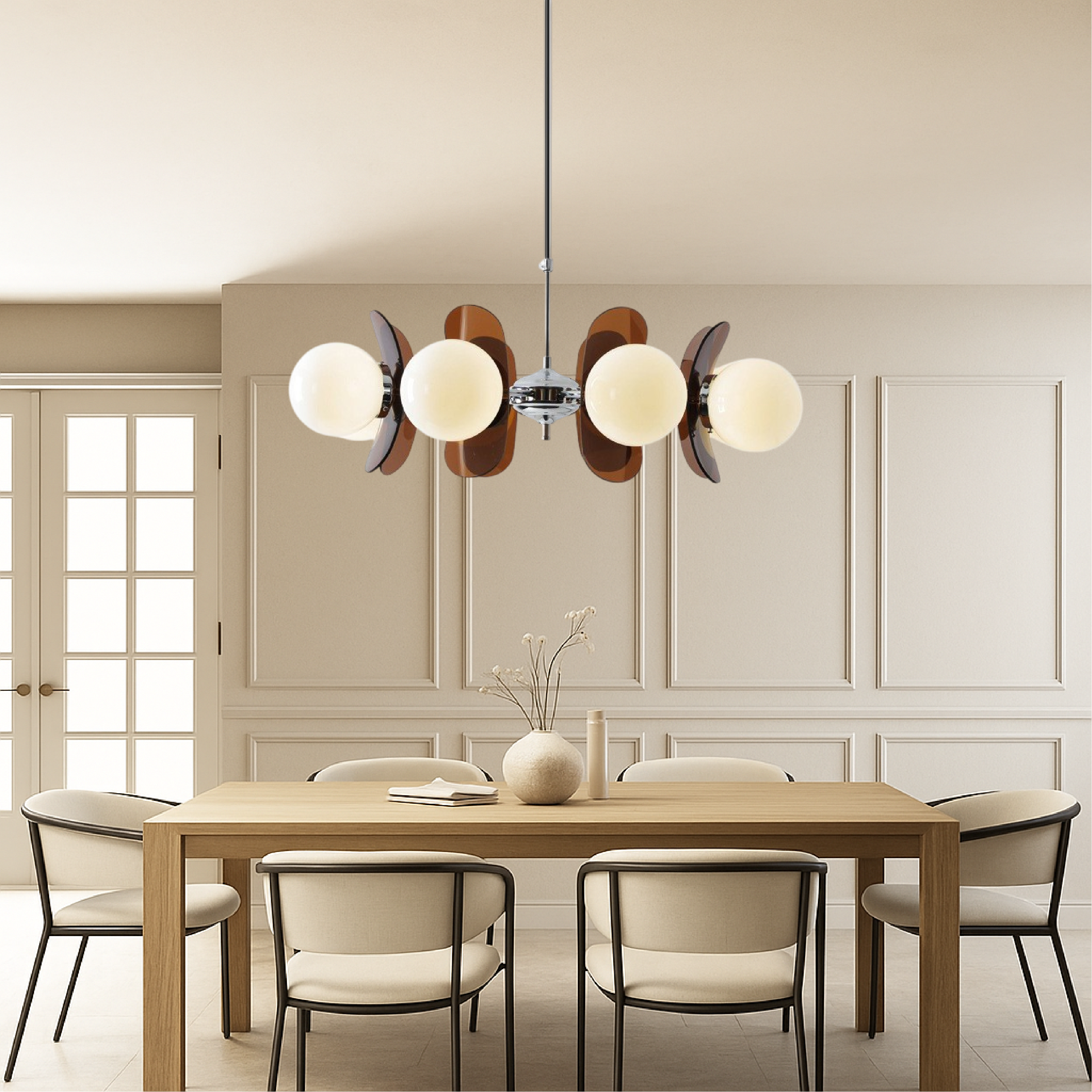 5-Head Bauhaus Chandelier