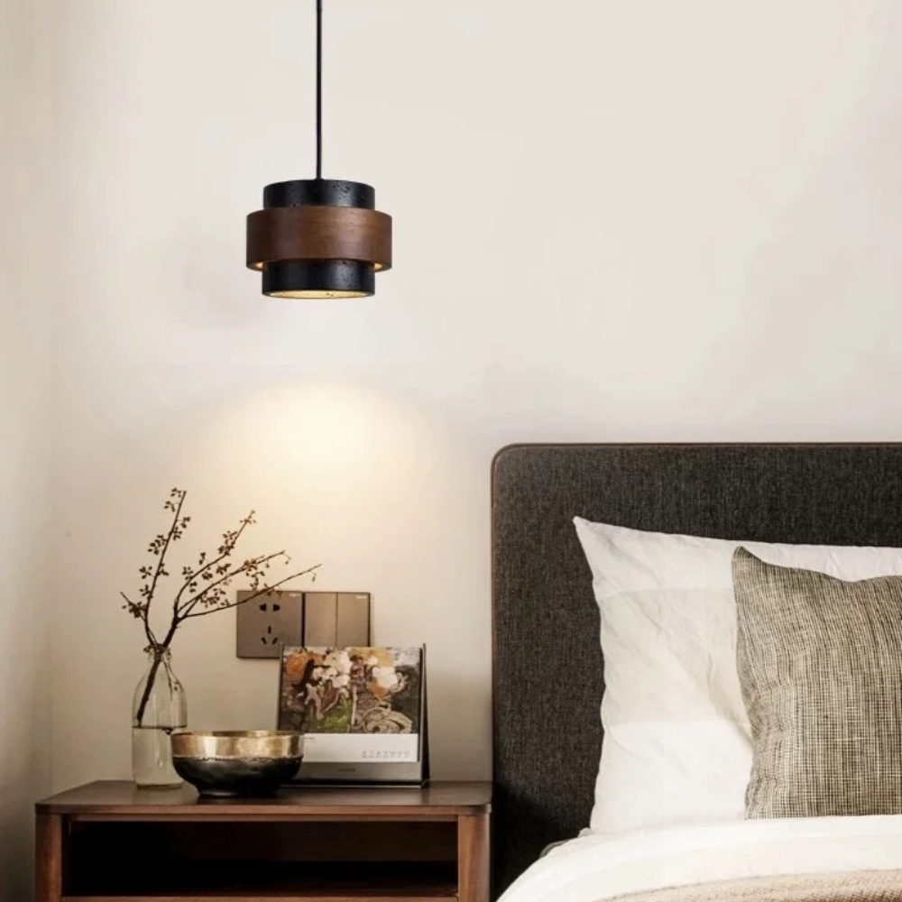 Black Travertine Pendant Light