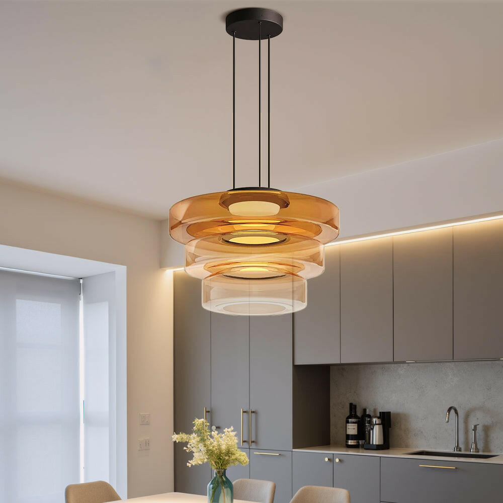 Danish Glass Bauhaus Pendant Light