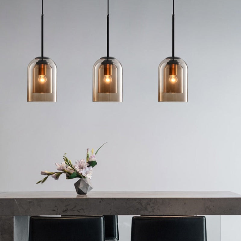 Double Glass Mica Pendant Light