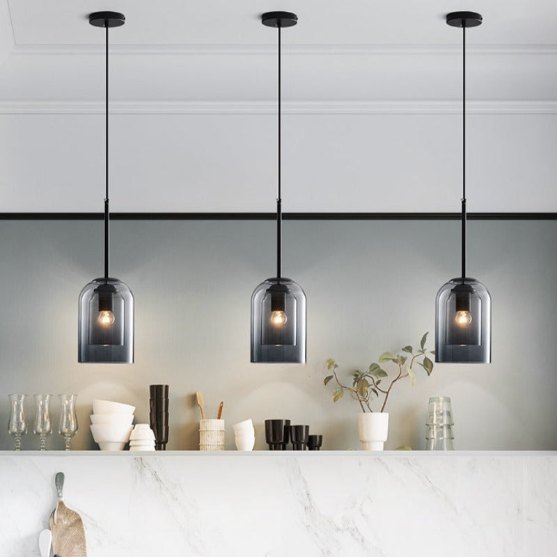 Double Glass Mica Pendant Light