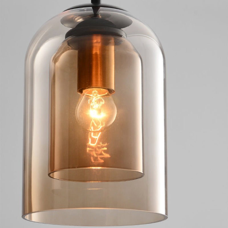 Double Glass Mica Pendant Light