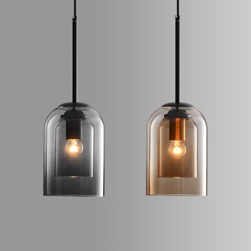 Double Glass Mica Pendant Light