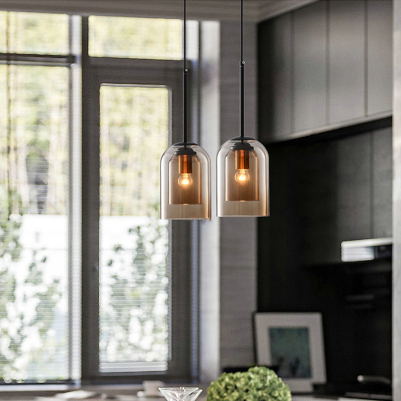 Double Glass Mica Pendant Light